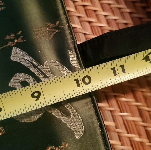 NWOT Handbag Asian Shoulder Tote Bag Chinese Silk GREEN - Picture 7 of 7